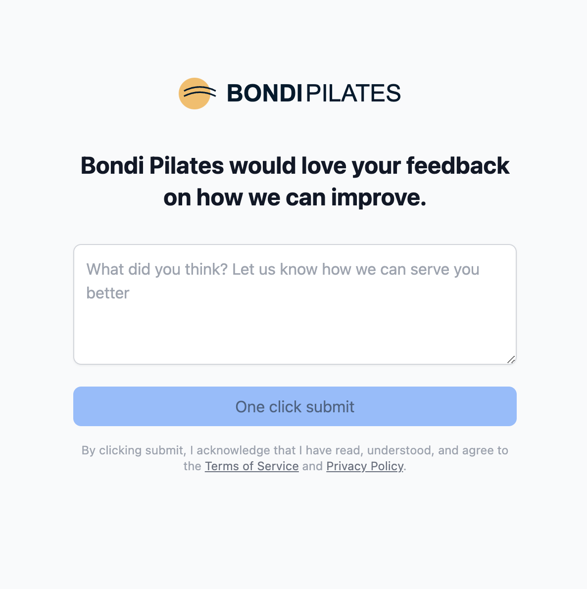 Feedback interface screenshot